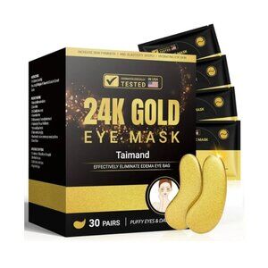 24K Gold Eye Mask Patches For Puffy Eyes Dark Circles Bags & Wrinkle Treatment
